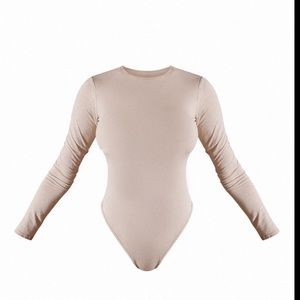 Basic Stone Crew Neck Long Sleeve Bodysuit- NEW WITH TAG! Never been worn.